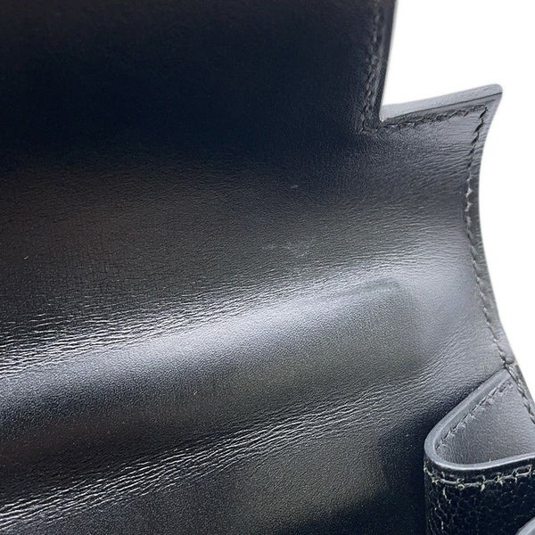 エルメス ハンドバッグ ケリー32 外縫い ブラック/ゴールド金具 ボックスカーフ □C刻印 2wayショルダー 黒