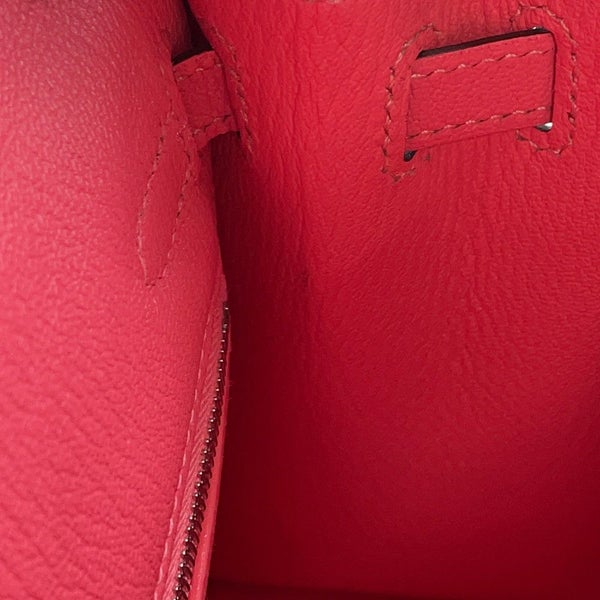 エルメス ハンドバッグ ケリー25 外縫い ローズリップスティック/シルバー金具 シェブルミゾル Y刻印 2wayショルダー