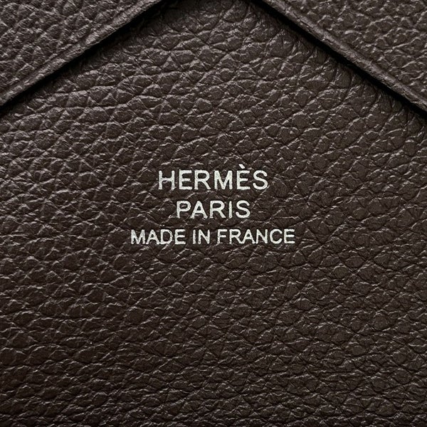 エルメス コインケース カルヴィ デュオ モカ/シルバー金具 エバーカラー B刻印 HERMES 財布