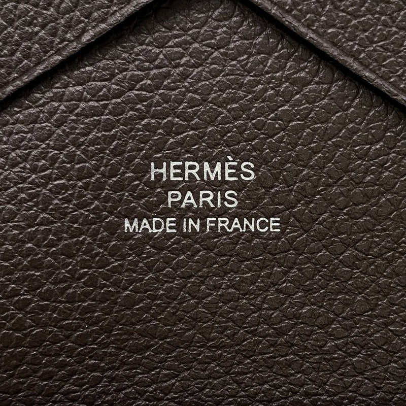 エルメス コインケース カルヴィ デュオ モカ/シルバー金具 エバーカラー B刻印 HERMES 財布