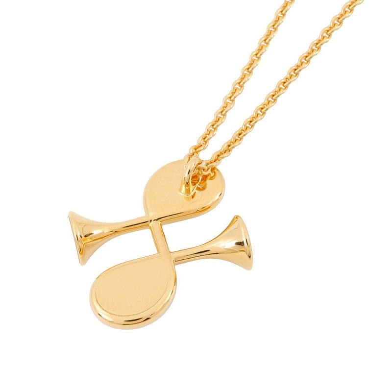 エルメス ネックレス コル H ブラック/ゴールド金具 HERMES アクセサリー 黒