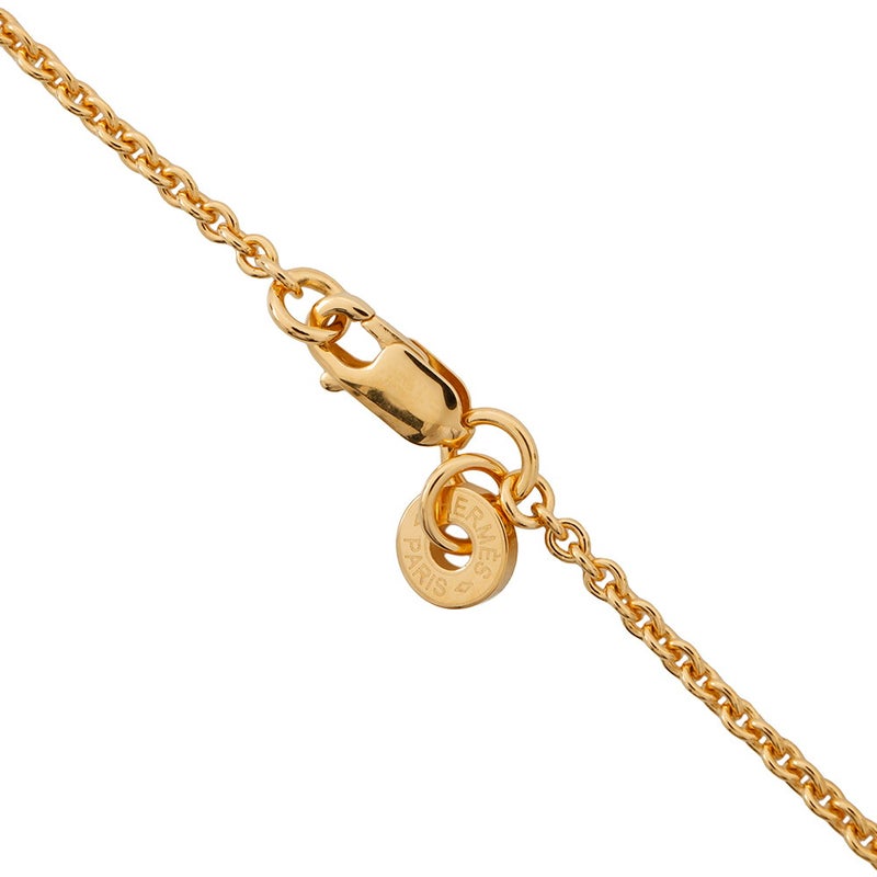 エルメス ネックレス コル H ブラック/ゴールド金具 HERMES アクセサリー 黒