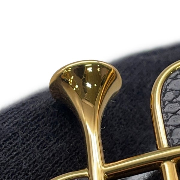 エルメス ネックレス コル H ブラック/ゴールド金具 HERMES アクセサリー 黒