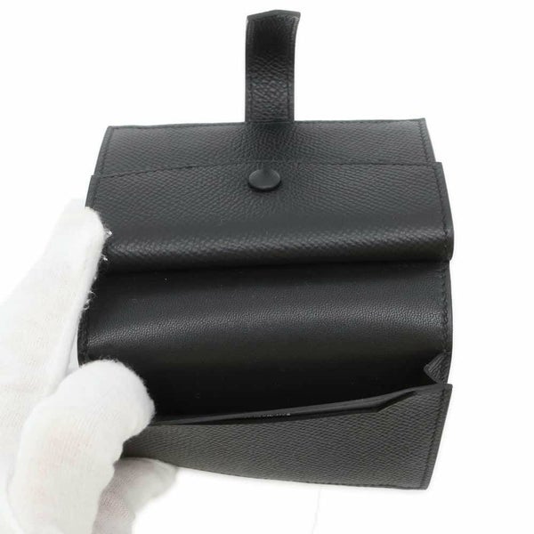 エルメス カードケース ベアン ミニ ブラック/ブラック金具 エプソン U刻印 HERMES 財布 黒