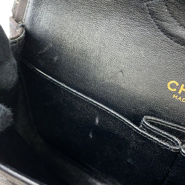 シャネル チェーンショルダーバッグ COCOプリント マトラッセ25 ココマーク ダブルチェーン キャンバス A01112 CHANEL 黒