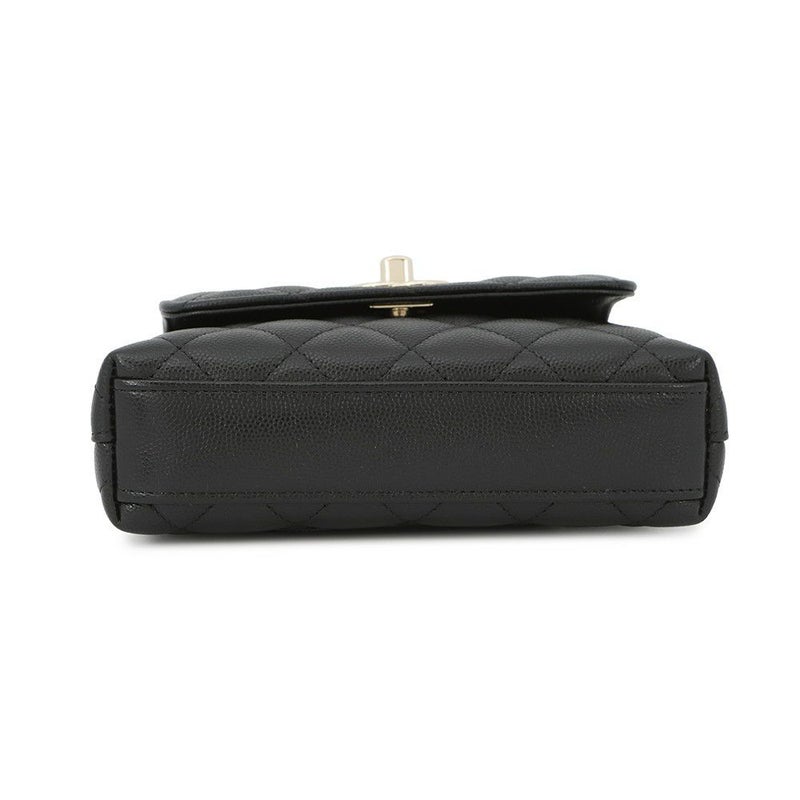 シャネル ハンドバッグ マトラッセ ココハンドル ミニミニ キャビアスキン AP4244 2way 黒