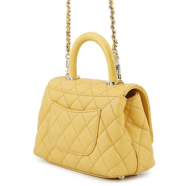 シャネル ハンドバッグ ココマーク ココハンドル マトラッセ ミニ キャビアスキン リザード AS2215 CHANEL 2way