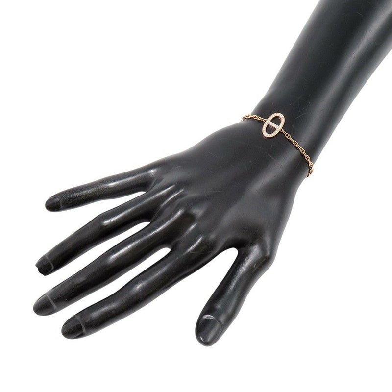 エルメス ブレスレット シェーヌ・ダンクル・コントゥール ダイヤモンド 33P 計0.16ct K18PGピンクゴールド サイズSH HERMES