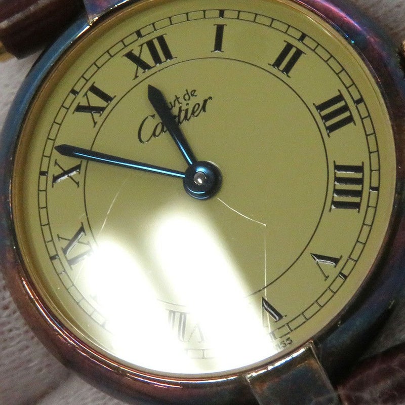 カルティエ マスト ヴェルメイユ W1002253 Cartier 腕時計 ウォッチ クォーツ アイボリー文字盤