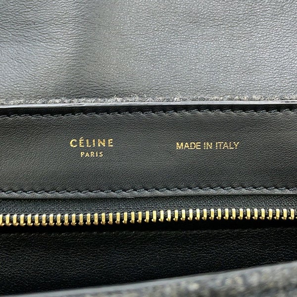 セリーヌ ハンドバッグ トラペーズ フェルト レザー CELINE 黒