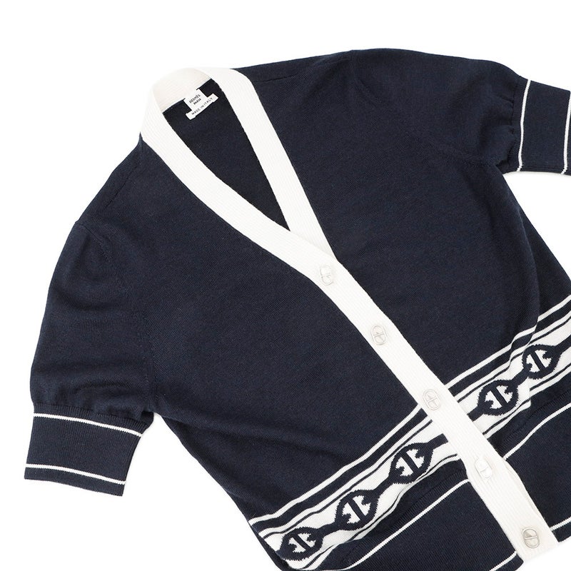 エルメス カーディガン シェーヌダンクル ニットカーディガン シルク カシミヤ レディースサイズ36 HERMES 半袖