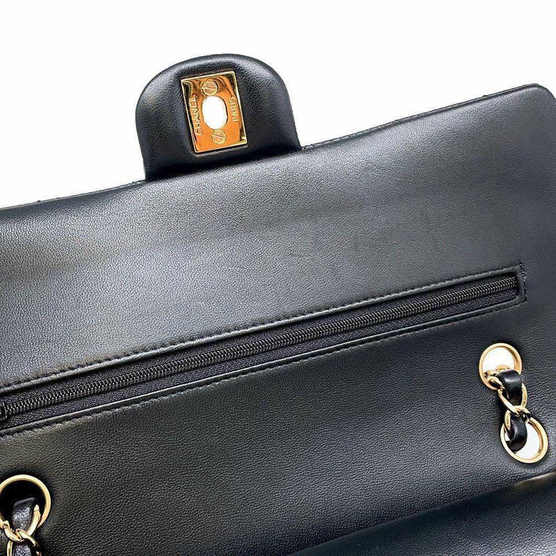 シャネル チェーンショルダーバッグ マトラッセ25 ココマーク ラムスキン ダブルチェーン A01112 CHANEL 黒