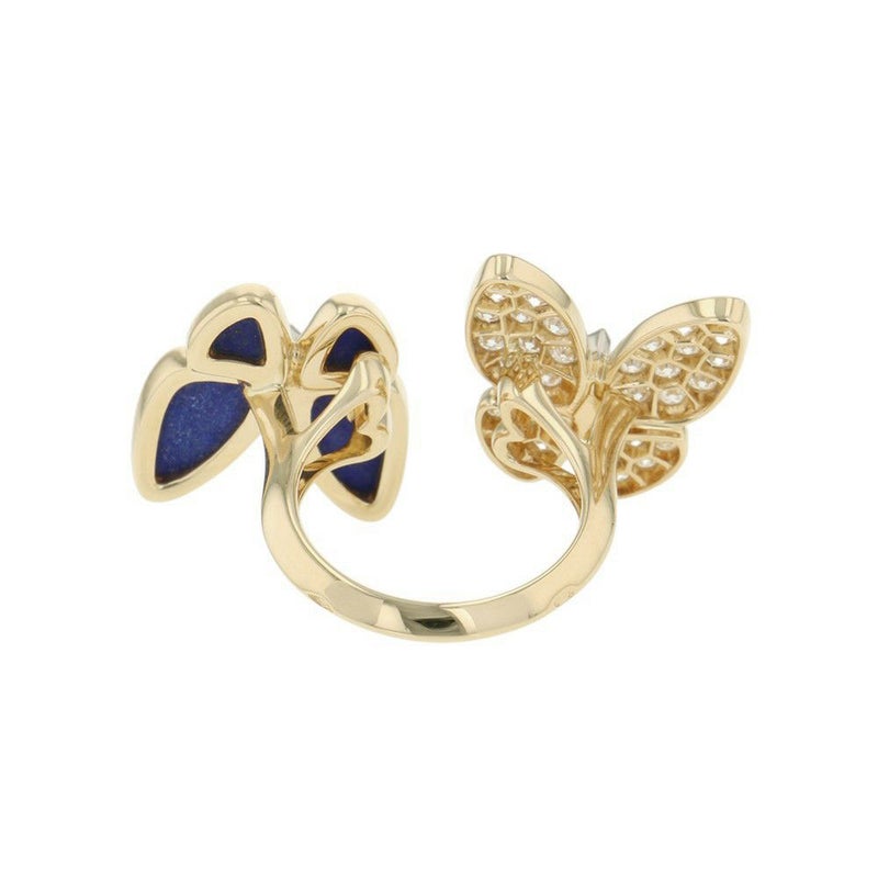 ヴァンクリーフ&アーペル リング ドゥ パピヨン アントレ レ ドア リング ダイヤ 36P 計0.99ct/ラピスラズリ K18YG サイズ49 指輪