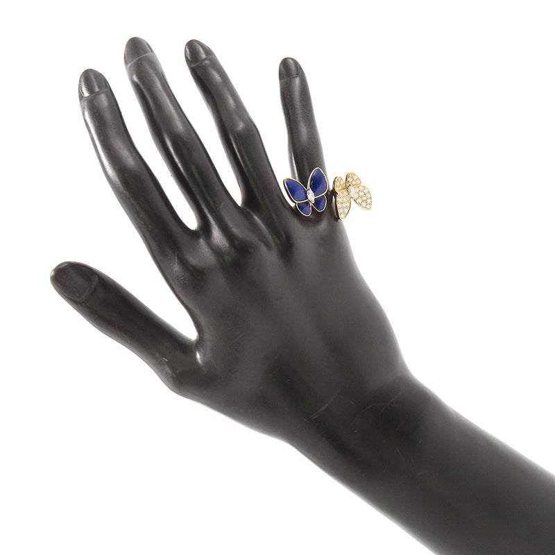 ヴァンクリーフ&アーペル リング ドゥ パピヨン アントレ レ ドア リング ダイヤ 36P 計0.99ct/ラピスラズリ K18YG サイズ49 指輪