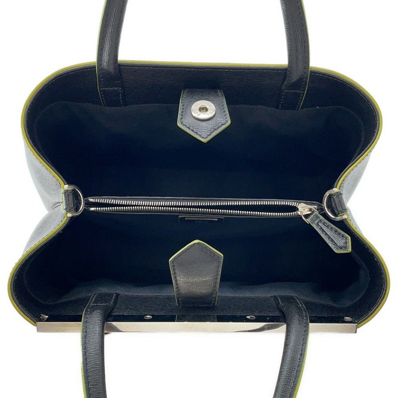 フェンディ ハンドバッグ プチ トゥージュール ロゴ レザー ムートン FENDI 2wayショルダー 黒