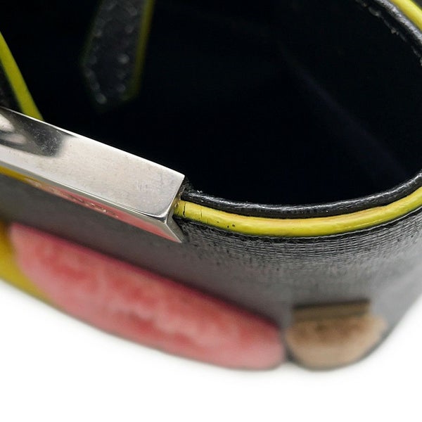 フェンディ ハンドバッグ プチ トゥージュール ロゴ レザー ムートン FENDI 2wayショルダー 黒