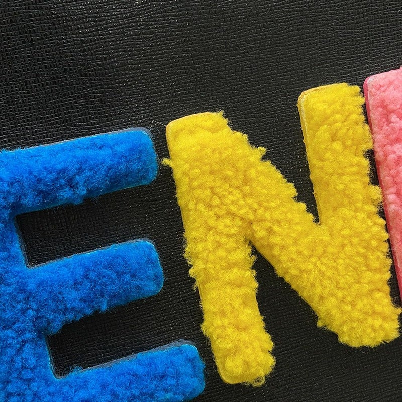 フェンディ ハンドバッグ プチ トゥージュール ロゴ レザー ムートン FENDI 2wayショルダー 黒