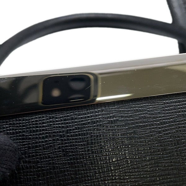 フェンディ ハンドバッグ プチ トゥージュール ロゴ レザー ムートン FENDI 2wayショルダー 黒