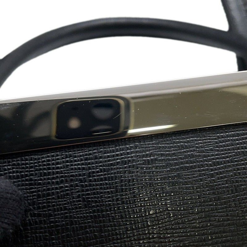 フェンディ ハンドバッグ プチ トゥージュール ロゴ レザー ムートン FENDI 2wayショルダー 黒