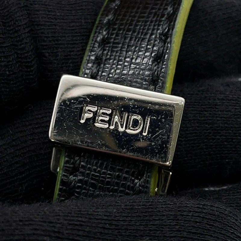 フェンディ ハンドバッグ プチ トゥージュール ロゴ レザー ムートン FENDI 2wayショルダー 黒