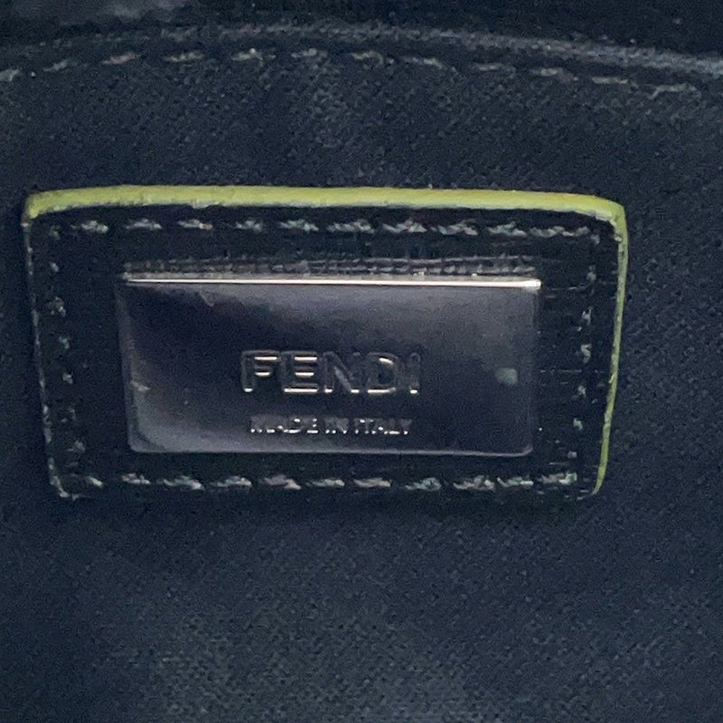 フェンディ ハンドバッグ プチ トゥージュール ロゴ レザー ムートン FENDI 2wayショルダー 黒