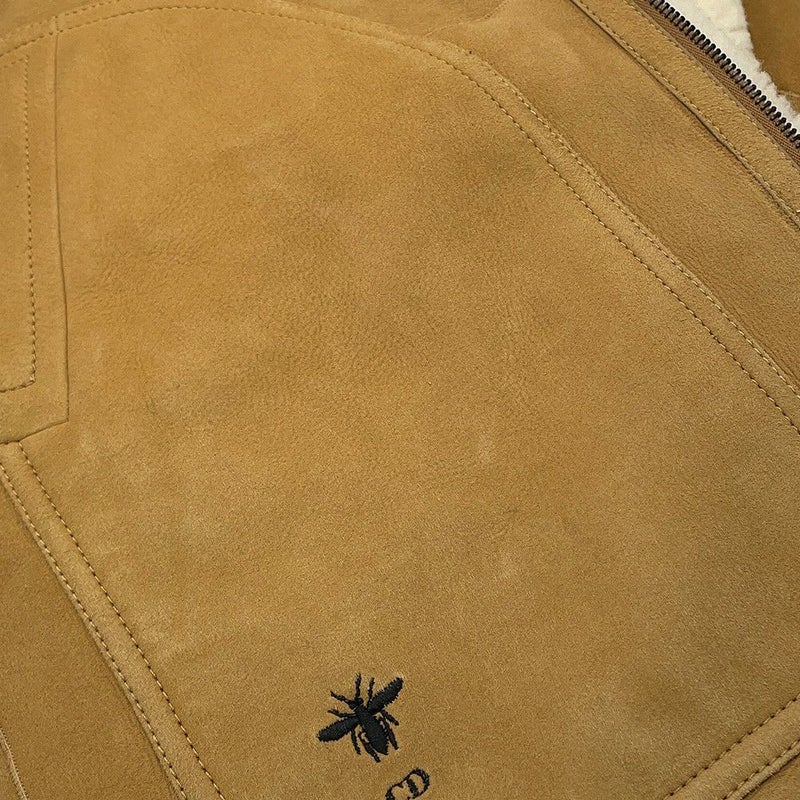 クリスチャン・ディオール ジャケット ラムスキン ウール レディースサイズ34 248C85AL815 Christian Dior