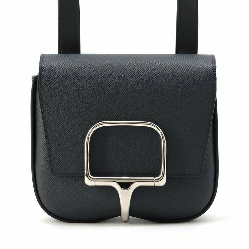 エルメス デッラ・カヴァッレリア ミニ ブルーインディゴ/ブラック/シルバー金具 エプソン/ボックスカーフ U刻印