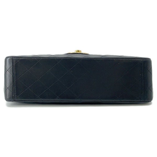 シャネル チェーンショルダーバッグ マトラッセ33 ココマーク Wチェーン ラムスキン CHANEL デカマト 黒