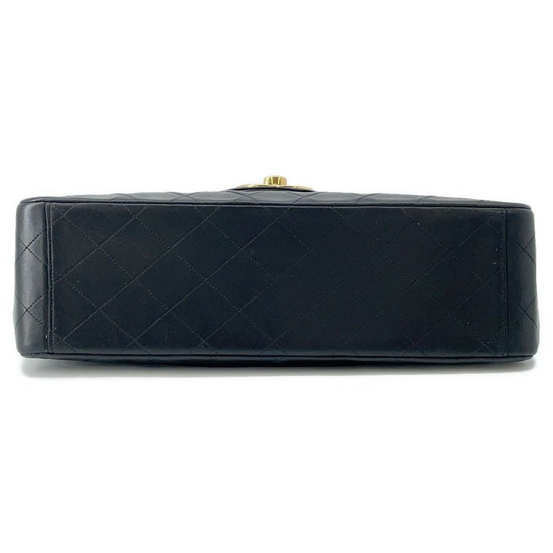 シャネル チェーンショルダーバッグ マトラッセ33 ココマーク Wチェーン ラムスキン CHANEL デカマト 黒