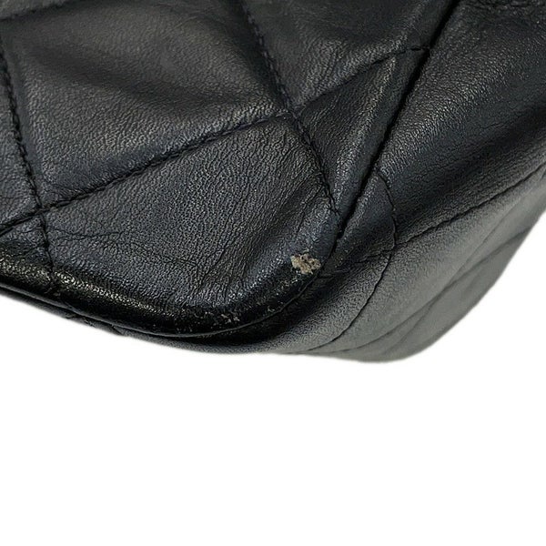 シャネル チェーンショルダーバッグ マトラッセ33 ココマーク Wチェーン ラムスキン CHANEL デカマト 黒