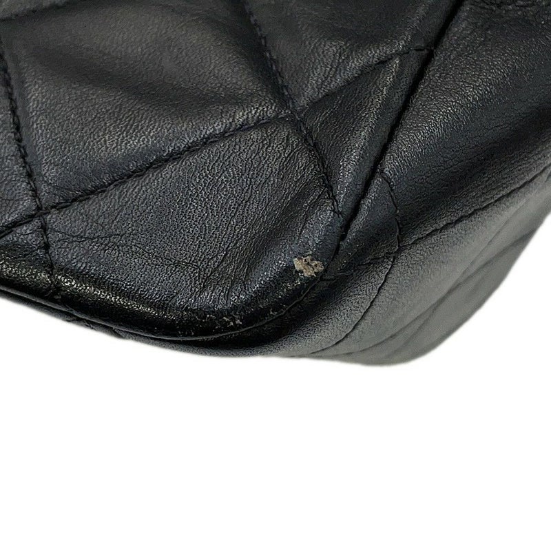 シャネル チェーンショルダーバッグ マトラッセ33 ココマーク Wチェーン ラムスキン CHANEL デカマト 黒