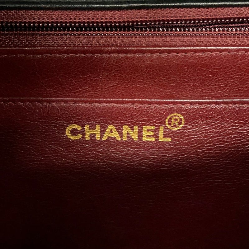 シャネル チェーンショルダーバッグ マトラッセ33 ココマーク Wチェーン ラムスキン CHANEL デカマト 黒