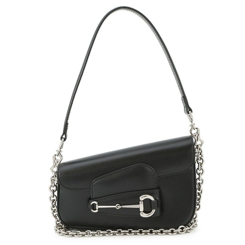 グッチ ショルダーバッグ ホースビット 1955 レザー ミニ 774209 GUCCI ハンドバッグ 黒