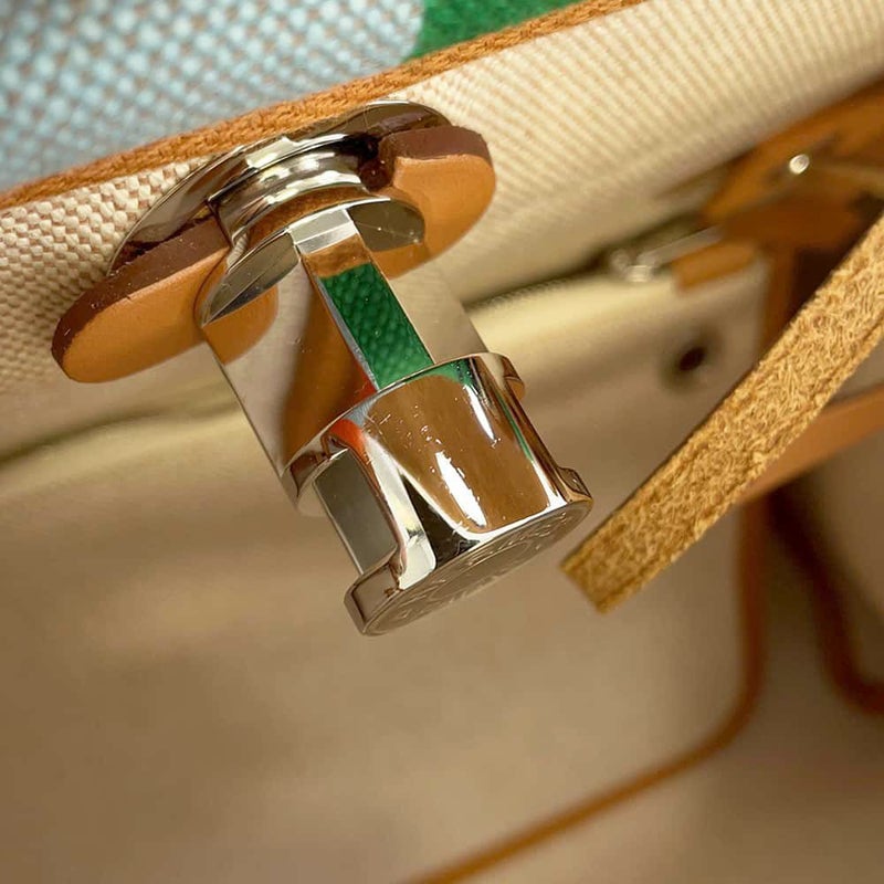 エルメス エールバッグジップPM ルトゥルネ ナチュラル/マルチカラー/シルバー金具 トワルアッシュ/ヴァッシュハンター W刻印