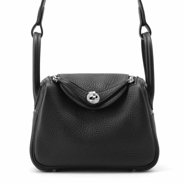 エルメス リンディ ミニ ブラック/シルバー金具 トリヨンクレマンス W刻印 2wayショルダー 黒