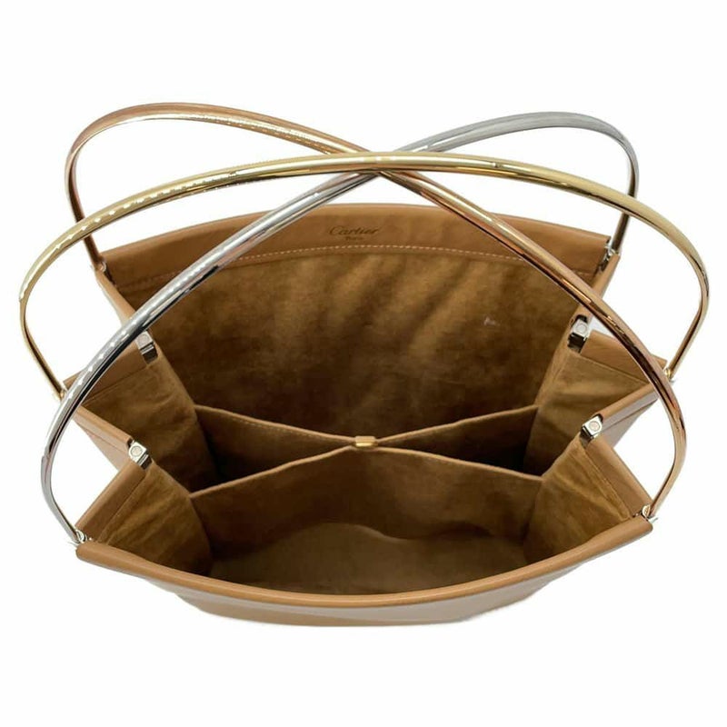 カルティエ ハンドバッグ トリニティ レザー Cartier バッグ ベージュ