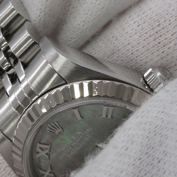 ロレックス デイトジャスト Y番 SS/K18WG 79174NR ROLEX 腕時計 ブラックシェル文字盤 ローマン