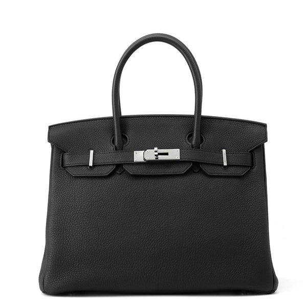 エルメス バーキン30 ブラック/シルバー金具 トゴ T刻印 HERMES Birkin ハンドバッグ 黒