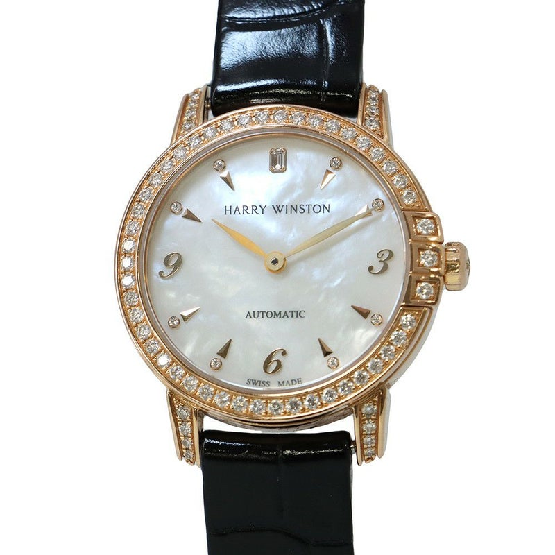 ハリーウィンストン ミッドナイト ダイヤベゼル MIDAHM29RR001 ホワイトシェル文字盤 9Pダイヤ
