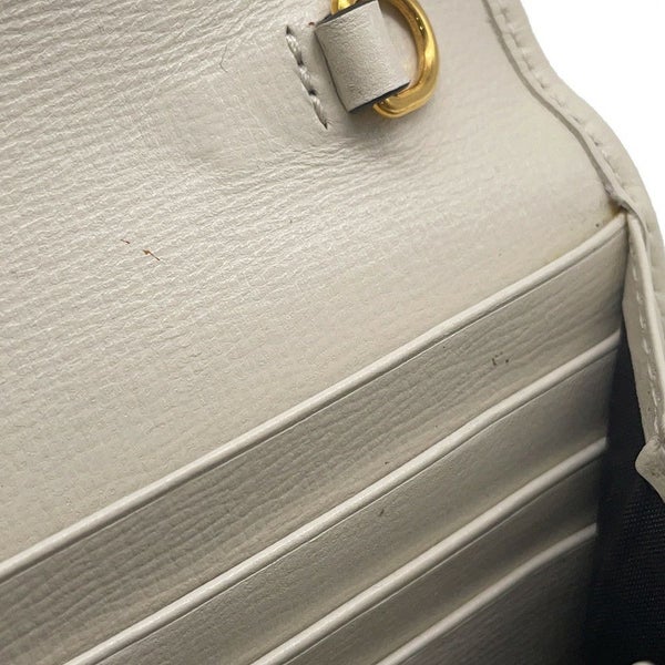 グッチ チェーンウォレット ホースビット 1955 PVC レザー ミラー付き 621888 GUCCI 長財布 白