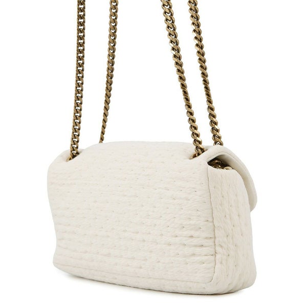 サンローランパリ チェーンショルダーバッグ カリプソ コットン 734153 SAINT LAURENT PARIS 白