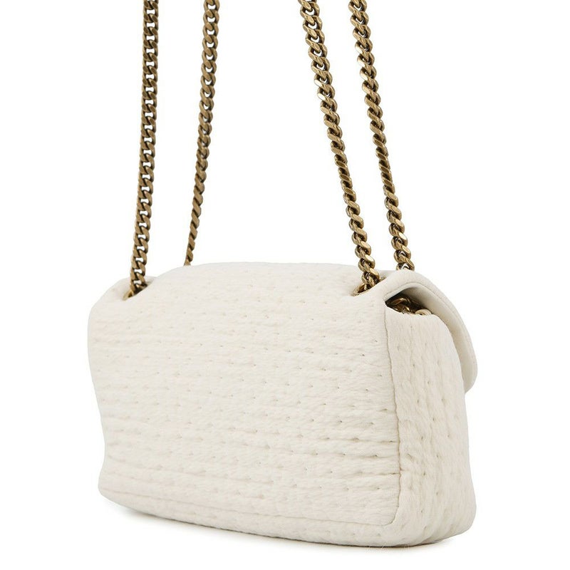 サンローランパリ チェーンショルダーバッグ カリプソ コットン 734153 SAINT LAURENT PARIS 白