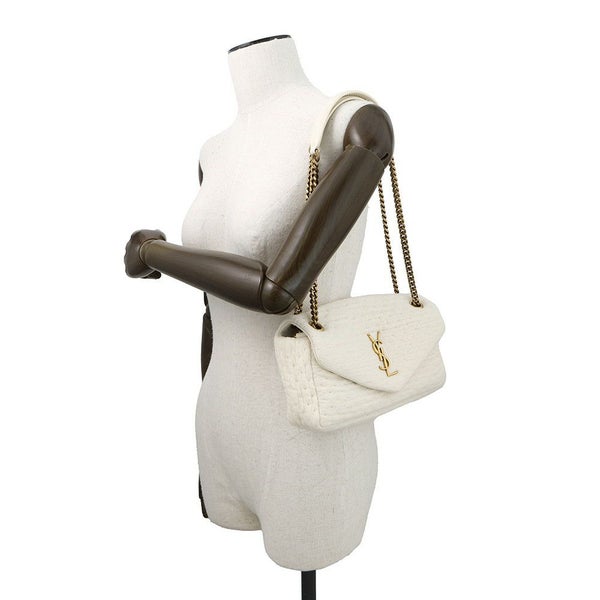 サンローランパリ チェーンショルダーバッグ カリプソ コットン 734153 SAINT LAURENT PARIS 白