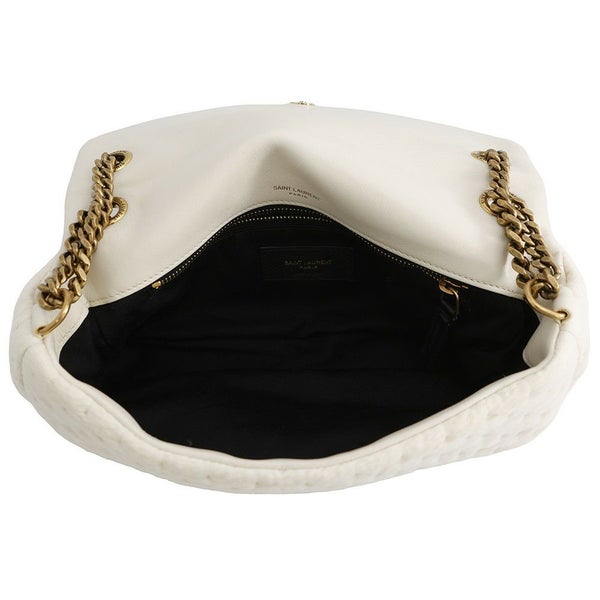 サンローランパリ チェーンショルダーバッグ カリプソ コットン 734153 SAINT LAURENT PARIS 白