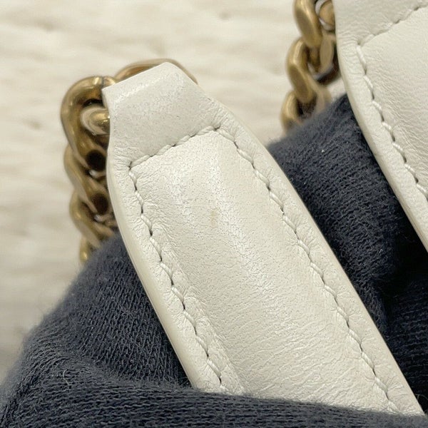 サンローランパリ チェーンショルダーバッグ カリプソ コットン 734153 SAINT LAURENT PARIS 白