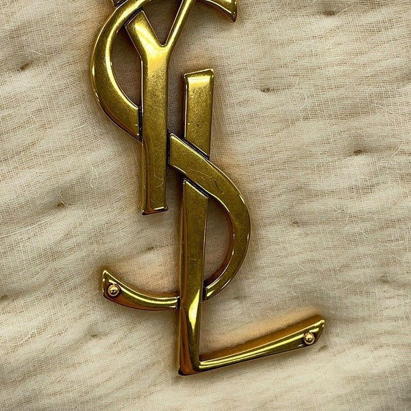 サンローランパリ チェーンショルダーバッグ カリプソ コットン 734153 SAINT LAURENT PARIS 白