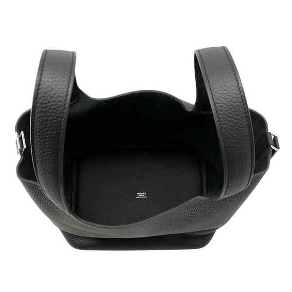 エルメス ハンドバッグ ピコタンロックMM ブラック/シルバー金具 トリヨンクレマンス W刻印 黒