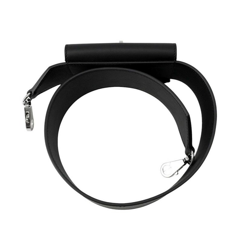 エルメス ショルダーストラップ バンドリエール ケリーポケット ブラック/シルバー金具 スイフト/ムートン B刻印 黒