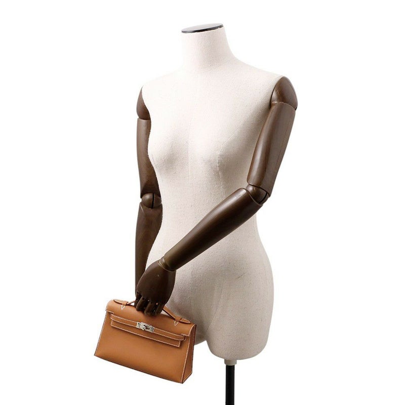 エルメス ハンドバッグ ポシェットケリー ゴールド/シルバー金具 スイフト K刻印