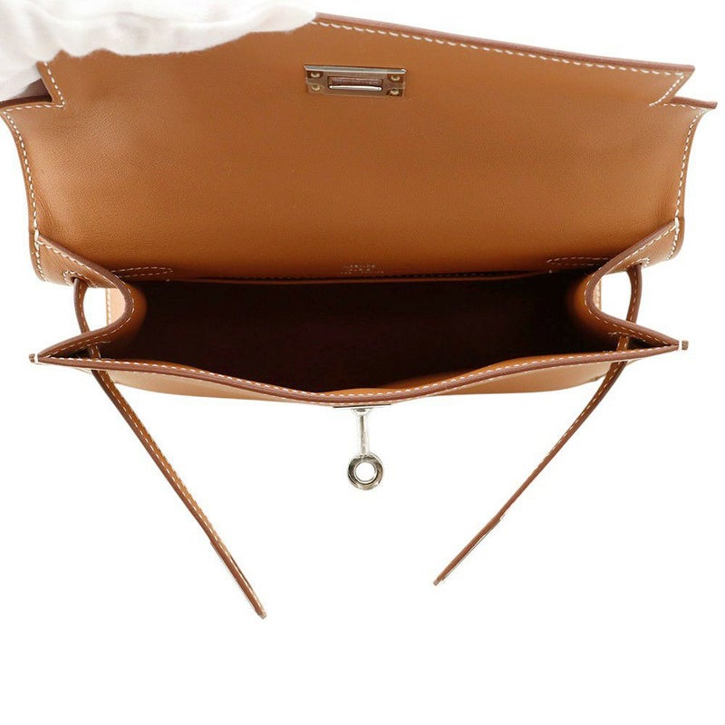 エルメス ハンドバッグ ポシェットケリー ゴールド/シルバー金具 スイフト K刻印